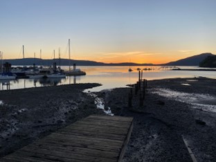 Salt Spring Island at sunset off Vancouver Island.